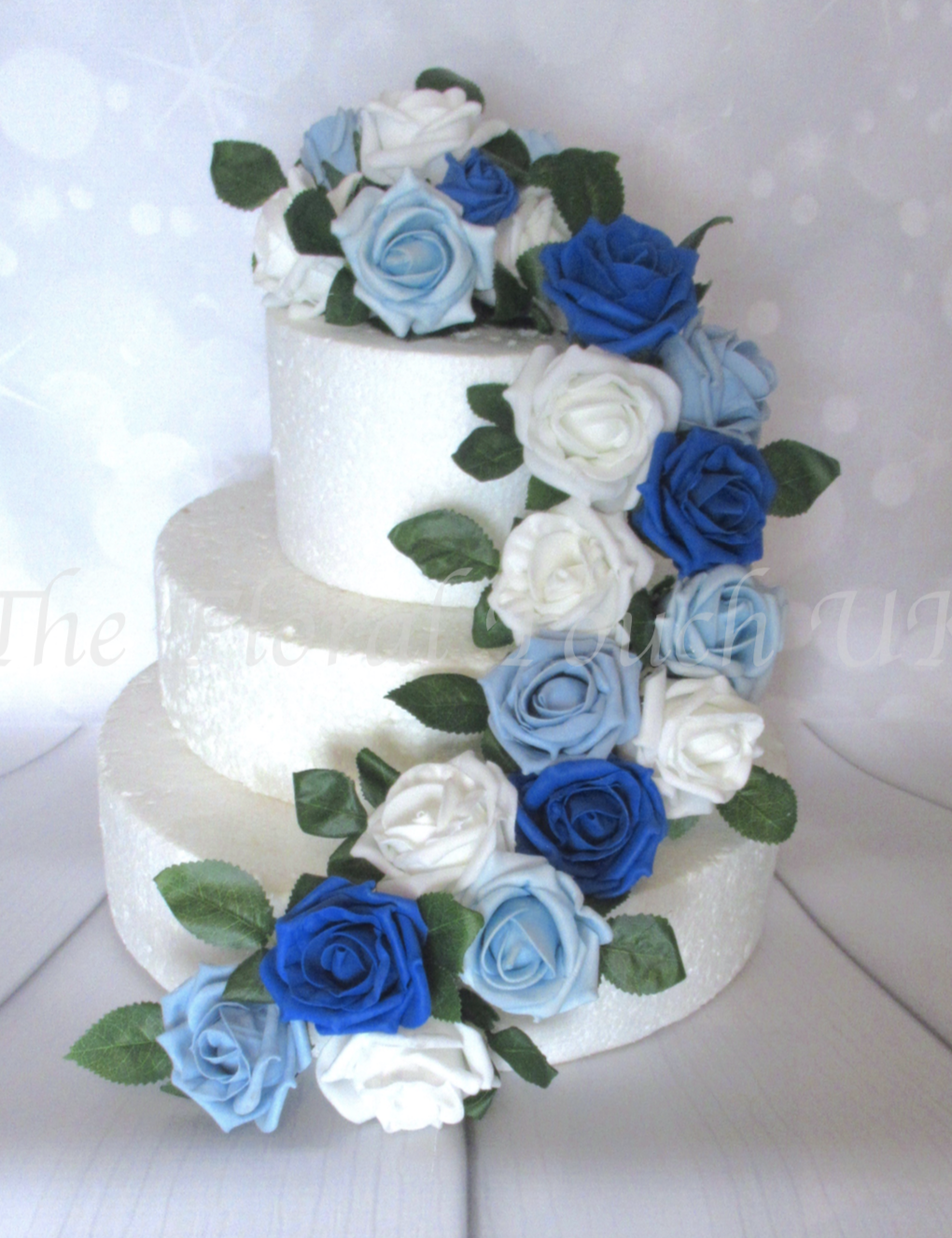 Royal Blue & White Cake Flowers